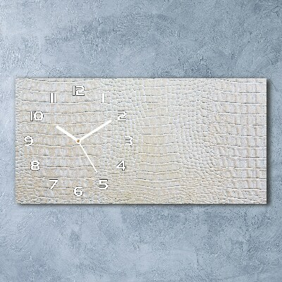 Horloge horizontale en verre Peau de crocodile