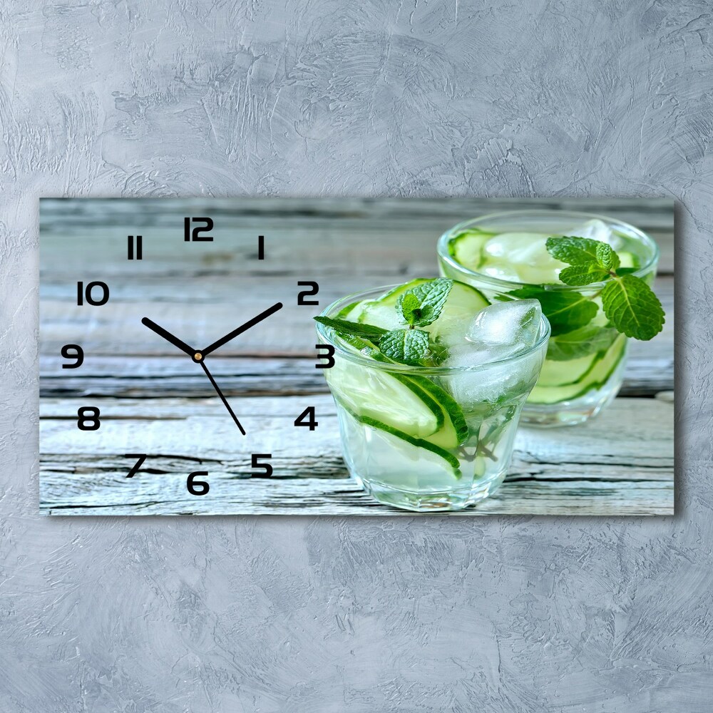 Horloge murale horizontale Eau de concombre