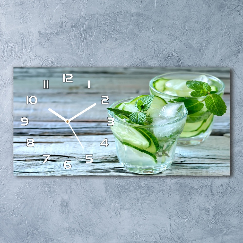 Horloge murale horizontale Eau de concombre