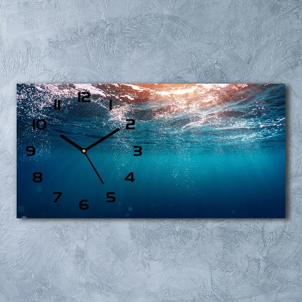 Horloge horizontale en verre Monde sous-marin