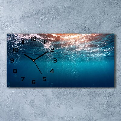 Horloge horizontale en verre Monde sous-marin
