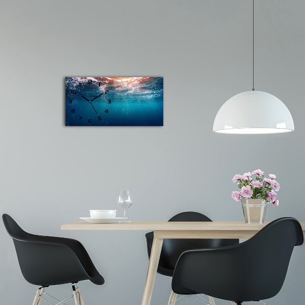 Horloge horizontale en verre Monde sous-marin
