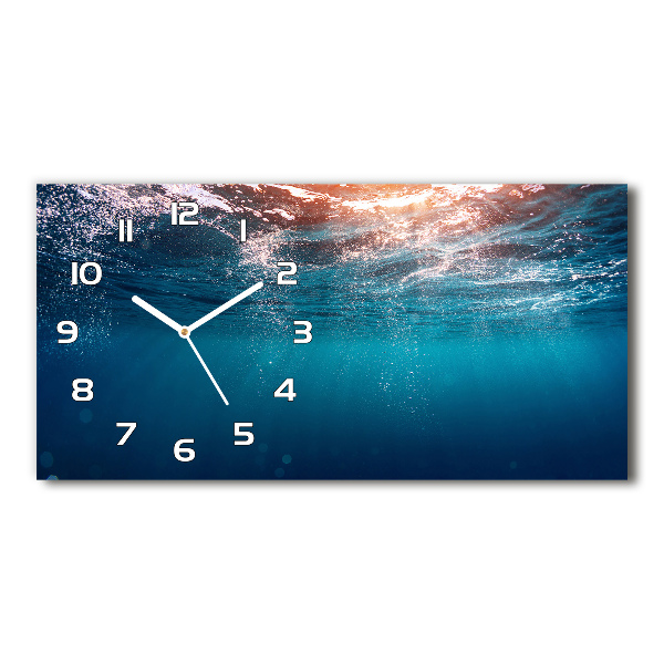Horloge horizontale en verre Monde sous-marin