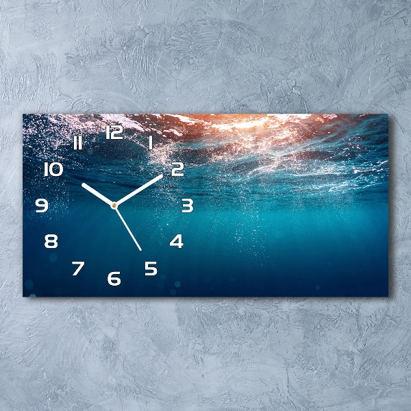 Horloge horizontale en verre Monde sous-marin