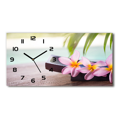 Horloge horizontale en verre Plumeria