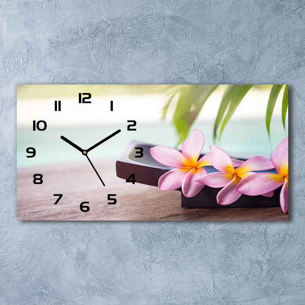 Horloge horizontale en verre Plumeria