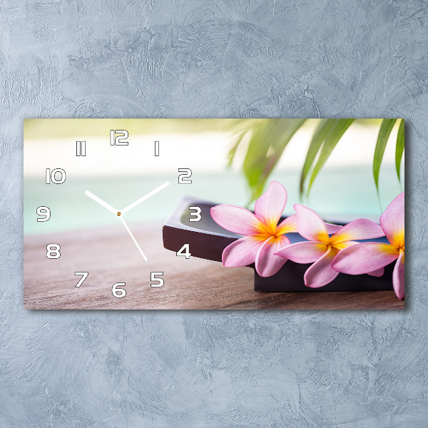 Horloge horizontale en verre Plumeria