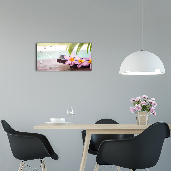 Horloge horizontale en verre Plumeria