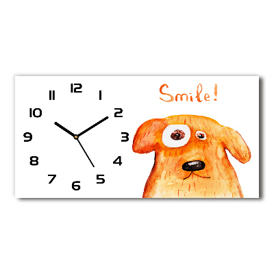 Horloge murale horizontale Chien