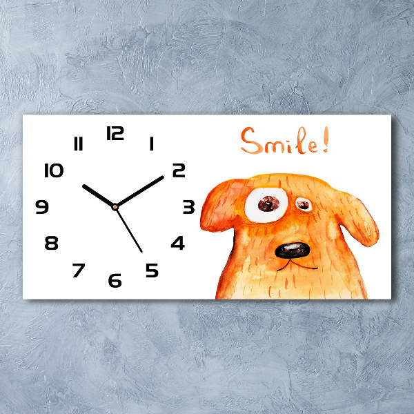 Horloge murale horizontale Chien