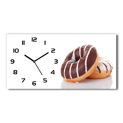 Horloge horizontale en verre Beignets au chocolat