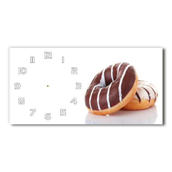 Horloge horizontale en verre Beignets au chocolat