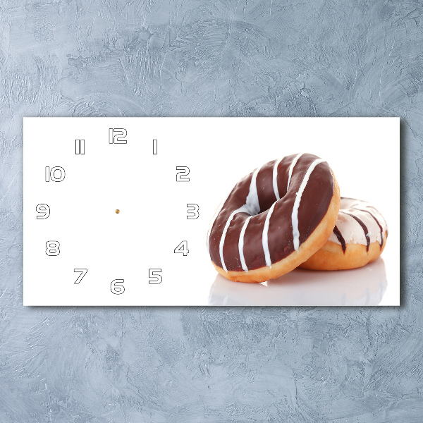 Horloge horizontale en verre Beignets au chocolat
