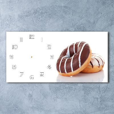 Horloge horizontale en verre Beignets au chocolat