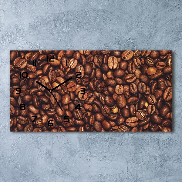 Horloge murale horizontale Grains de café