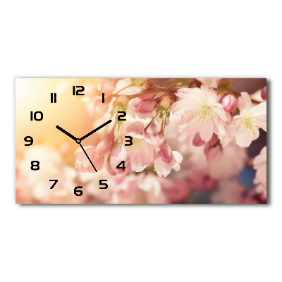 Horloge murale horizontale Fleurs de cerisier
