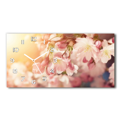 Horloge murale horizontale Fleurs de cerisier