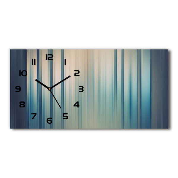 Horloge rectangulaire horizontale Rayures bleues
