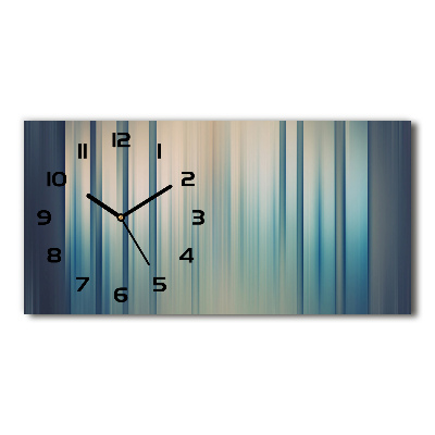 Horloge rectangulaire horizontale Rayures bleues