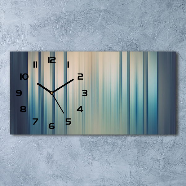 Horloge rectangulaire horizontale Rayures bleues