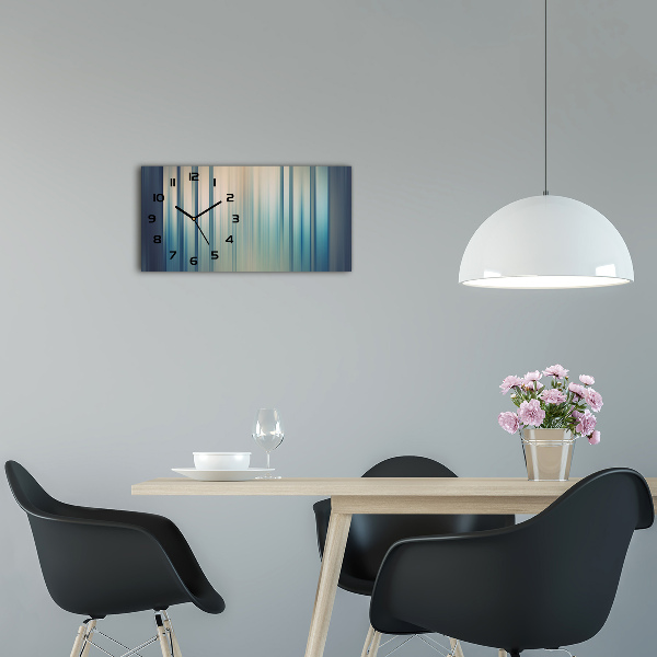 Horloge rectangulaire horizontale Rayures bleues