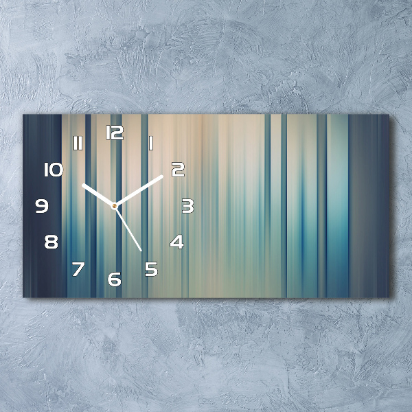 Horloge rectangulaire horizontale Rayures bleues