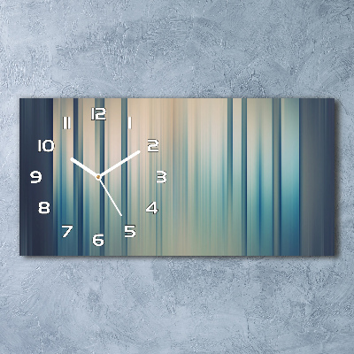 Horloge rectangulaire horizontale Rayures bleues