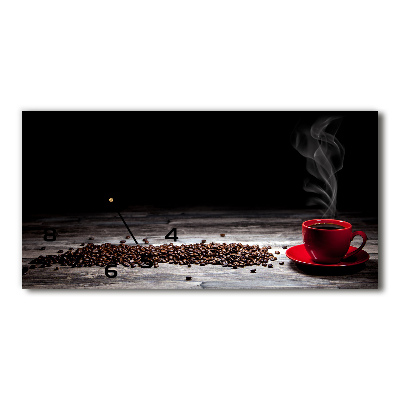Horloge horizontale en verre Café aromatique