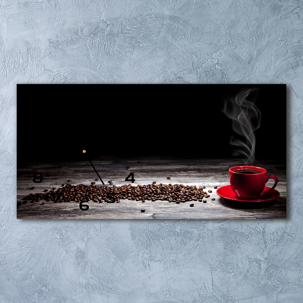 Horloge horizontale en verre Café aromatique