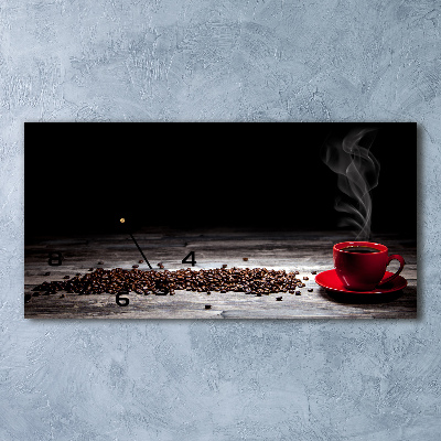 Horloge horizontale en verre Café aromatique