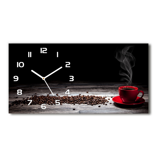 Horloge horizontale en verre Café aromatique