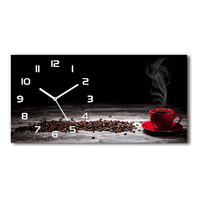Horloge horizontale en verre Café aromatique