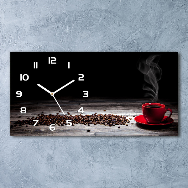 Horloge horizontale en verre Café aromatique
