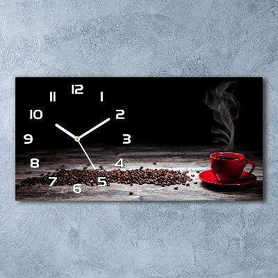 Horloge horizontale en verre Café aromatique