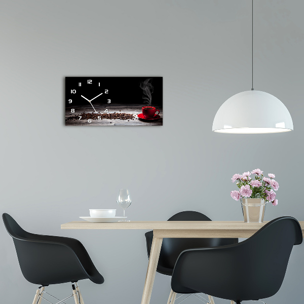 Horloge horizontale en verre Café aromatique