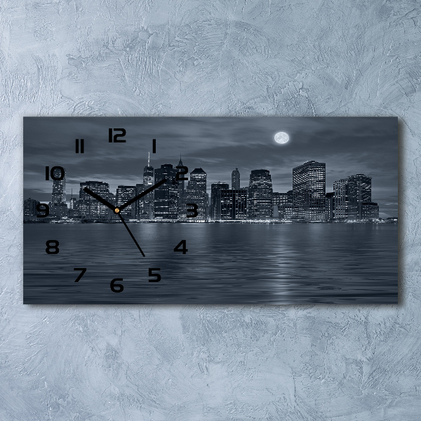 Horloge rectangulaire horizontale New York de nuit