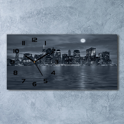 Horloge rectangulaire horizontale New York de nuit