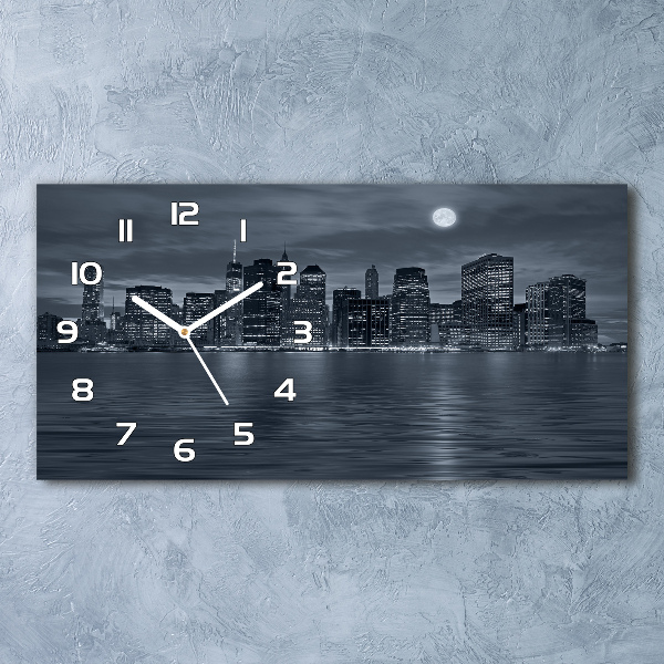 Horloge rectangulaire horizontale New York de nuit
