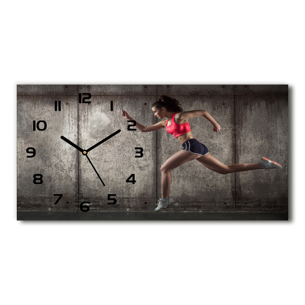 Horloge horizontale en verre Coureuse