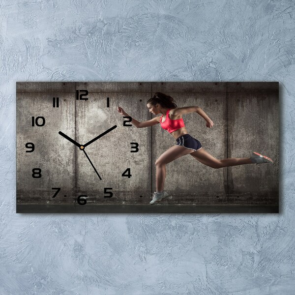 Horloge horizontale en verre Coureuse