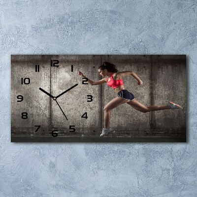 Horloge horizontale en verre Coureuse