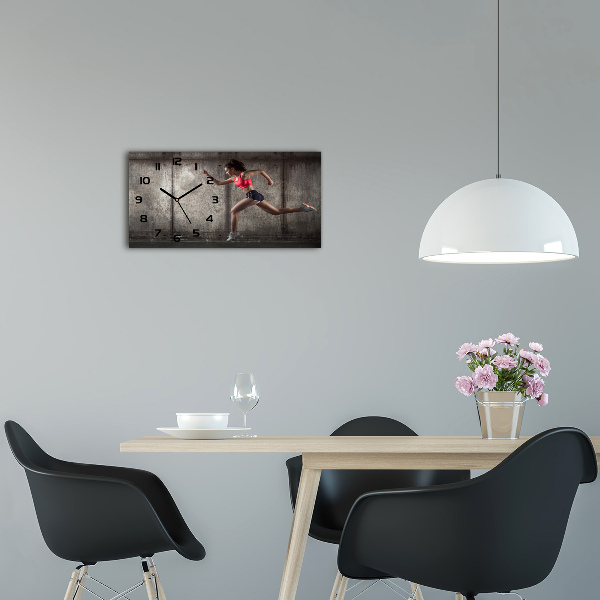Horloge horizontale en verre Coureuse