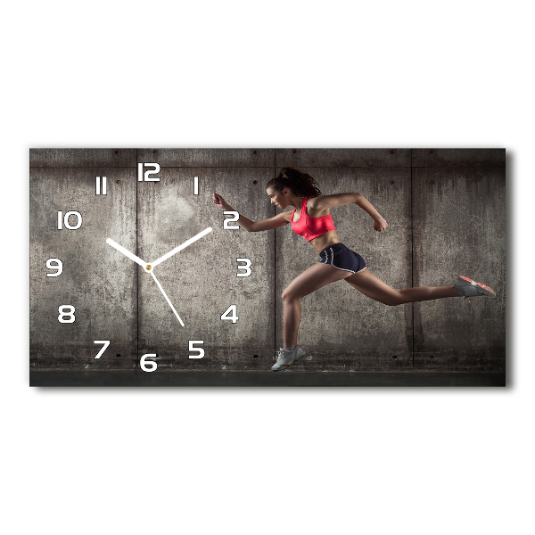 Horloge horizontale en verre Coureuse