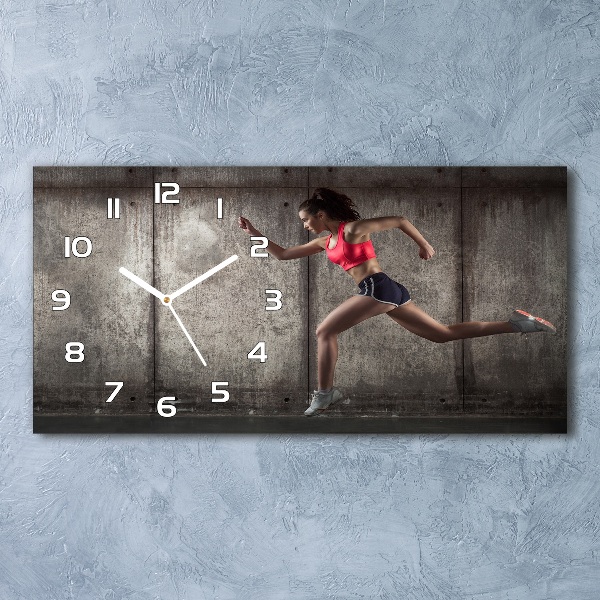 Horloge horizontale en verre Coureuse