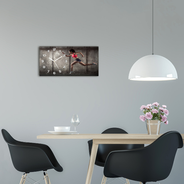 Horloge horizontale en verre Coureuse