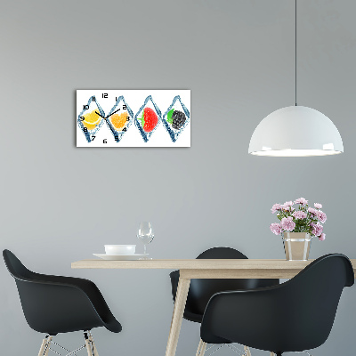 Horloge rectangulaire horizontale Fruits en dés