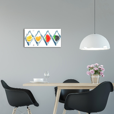 Horloge rectangulaire horizontale Fruits en dés