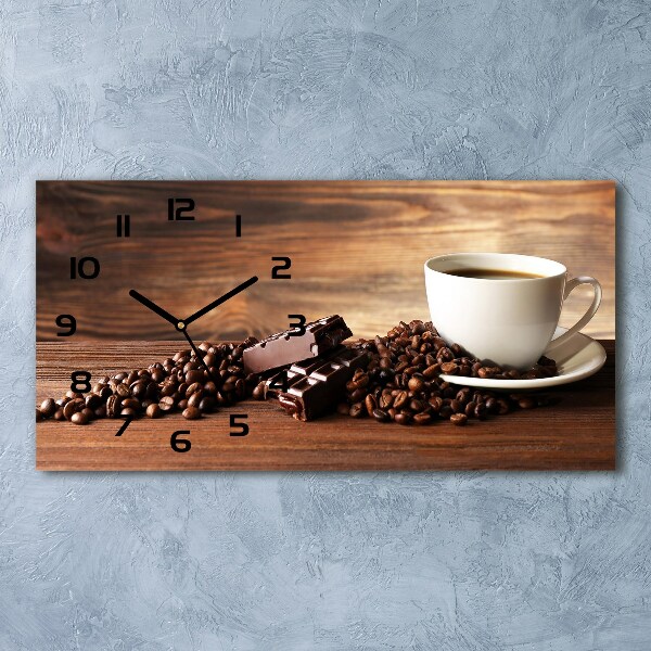 Horloge horizontale en verre Café et chocolat