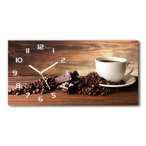 Horloge horizontale en verre Café et chocolat