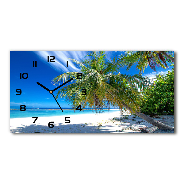 Horloge murale horizontale Plage tropicale